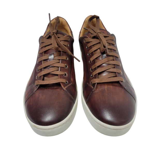 MAGNANNI ELONSO Brown Walnut Solid Leather Men's Casual Shoes Size 10 M NWT $595 - Picture 8 of 11